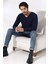 Compact Penye Likralı Slim Fit Uzun Kol Pis V Yaka T-Shirt 19699 Lacivert 3