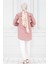 Büyük Yaka Kolu Büzgü Detaylı Tunik-Pudra 5