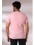 Pis Dikim Bisiklet Yaka Flamlı Kısa Kol Basic T-Shirt 19959 Pudra 4