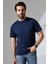 Erkek 3'lü Paket Comfort Fit %100 Pamuk Penye Kompakt T-Shirt 31751 Siyah-Beyaz-Lacivert 4