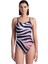 Multi Stripes Swimsuitalylace Back Kadın Yüzücü Mayosu 007158710 1