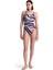 Multi Stripes Swimsuitalylace Back Kadın Yüzücü Mayosu 007158710 3