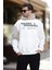 Ekru Kapüşonlu Cep Detaylı Baskılı Erkek Sweatshirt 7058 2