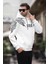 Ekru Kapüşonlu Cep Detaylı Baskılı Erkek Sweatshirt 7052 2