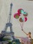 Eyfel Kulesi Paris Uçan Balonlu Arma Payetli Dikiş Giyim Aplike 23X19 cm 3