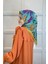 Quare Vual Krep Eşarp - Çiçek Desenli Eşarp 01114 2