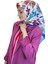 Quare Vual Krep Eşarp - Çiçek Desenli Eşarp 01114 1