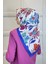 Quare Vual Krep Eşarp - Çiçek Desenli Eşarp 01114 3