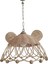Tekno Trust 34 X 48 Rattan Bambu Hasır Sarkıt Ayı Tavşan Kulak Boncuklu Avize 35 Cm E27 Kahverengi 20-37 Cm 1 4