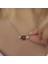 925 Ayar Gümüş Kırmızı Swarovski Taşlı Bombeli Harf Kolye 1