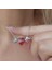 925 Ayar Gümüş Kırmızı Swarovski Taşlı Bombeli Harf Kolye 5