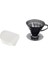 V60 02 Plastik Dripper ve 40 Lı Filtre Kağıdı Seti, Siyah Şeffaf 1
