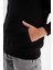 Erkek Çocuk Siyah Cepli Kapüşonlu Kalın Basic Düz Okul Sweatshirt C7564A824AU 5