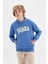 Erkek Çocuk Mavi Baskılı Kapüşonlu Cepli Sweatshirt C9787A824AU 4