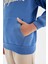 Erkek Çocuk Mavi Baskılı Kapüşonlu Cepli Sweatshirt C9787A824AU 5