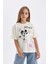 Kız Çocuk Disney Mickey & Minnie Oversize Geniş Kalıp Bisiklet Yaka Kısa Kollu Tişört C7354A824AU 3