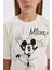 Kız Çocuk Disney Mickey & Minnie Oversize Geniş Kalıp Bisiklet Yaka Kısa Kollu Tişört C7354A824AU 5