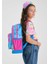 Kids Mavi Pembe Flamingo Desenli Dört Bölmeli Okul Sırt Çantası 23730 3