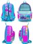 Kids Mavi Pembe Flamingo Desenli Dört Bölmeli Okul Sırt Çantası 23730 4