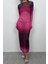Baskılı Pembe Maxi Boy Elbise 2