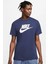 Sportswear Futura Swoosh Logo Tee T Shirt Unisex Baskılı Tişört Lacivert 1