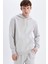 Regular Fit Kapüşonlu Kanguru Cepli İçi Yumuşak Tüylü Basic Düz Sweatshirt X8283AZ24AU 4
