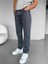 Slim Fit Dar Paça Yıkamalı Basic Jean Gri 2