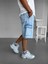 Baggy Fit Kargo Cepli Şort Mavi 2
