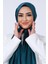 Petrol Harem Scarf Kristal Saten Şal 3