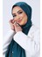 Petrol Harem Scarf Kristal Saten Şal 4