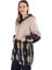 Lacivert/bej Kilim Desenli Kadın Polar Ceket 1