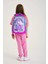 Kids Pembe Gümüş Simli Unicorn Desenli Üç Bölmeli Okul Sırt Çantası 14383 2