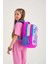 Kids Pembe Gümüş Simli Unicorn Desenli Üç Bölmeli Okul Sırt Çantası 14383 4