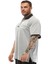 Gri Melanj Polo Yaka Büyük Beden Tişört Big Sam 2833 2