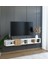 Slimline Beyaz Ahşap Duvara Monte Açık Raflı Minimalist Tv Ünitesi 160 cm - Şık ve Fonksiyonel Tasarım 1