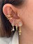 Zirkon Taşlı Çapraz Kadın Earcuff Kıkırdak Küpe 3
