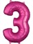 ^^ 34 Inç " 3 " * Pembe * Renk Rakam Folyo Balon 1