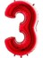 ^^ 34 Inç "3 " * Kırmızı * Renk Rakam Folyo Balon 1
