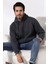 Şardonlu Kapüşonlu Sweatshirt 19125 Antrasitmelanj 3