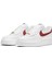Air Force 1 '07 Leather White Deri Erkek Sneaker Beyaz Kırmızı Swoosh 3