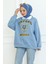 Oxford Baskılı Gömlek Yaka Tunik 1100 - Bebe Mavi 4