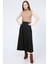 Kadın Siyah Yüksek Bel Süet Düz Mevlana Etek Uzun ve Şık Tasarım 2