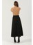 Kadın Siyah Yüksek Bel Süet Mevlana Etek 4