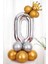 Rakam Balon Karşılama Seti 0 Yaş Parlak Gold Gümüş Renkler Altın Taçlı 0 Rakamlı Balon 1