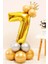 Rakam Balon Karşılama Seti 7 Yaş Rakam Balon Altın Kral Taçlı 7 Rakamlı Balon 1