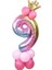 Rakam Balon Karşılama Seti 9 Yaş Gökkuşağı Renkleri Rakam Balon Altın Taçlı 9 Rakamlı Balon 1