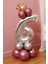 Rakam Balon Karşılama Seti 6 Yaş Parlak Rose Gold Gümüş Renkler Altın Taçlı 6 Rakamlı Balon 1