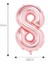 Rose Gold Rakam Balon 8 Yaş Büyük Boy 102CM Gül Kurusu Metalik Sayı Balon 3