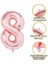 Rose Gold Rakam Balon 8 Yaş Büyük Boy 102CM Gül Kurusu Metalik Sayı Balon 4