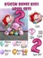 Little Mermaid Ariel Küçük Deniz Kızı Balon Buketi Fuşya Rakam Balon 2